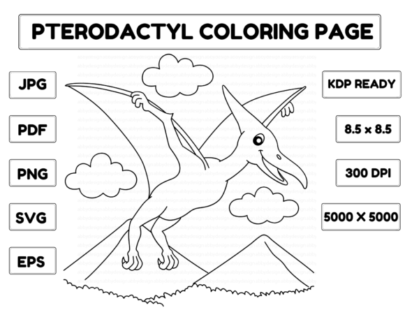 A Crafter's Review of the Pterodactyl Coloring Page Graphics