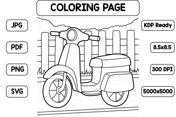 A Crafter’s Review: Scooter Vehicles Graphics for Coloring Pages & Craft Projects
