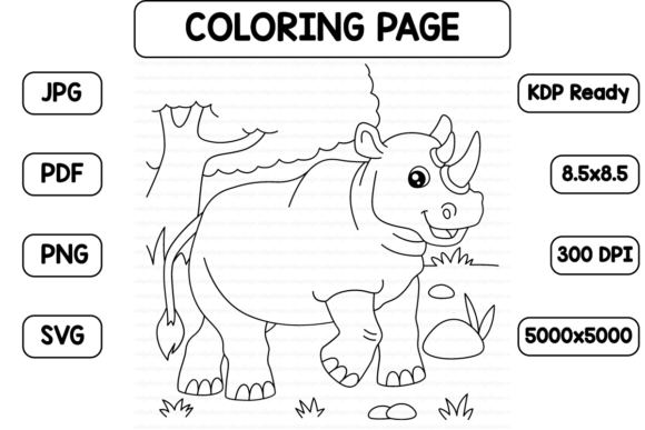 A Craftsman’s Review of This Rhino Coloring Page for Kids Graphics Asset