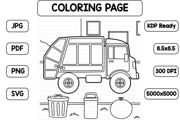 A Garbage Truck Graphic to Elevate Kids' Coloring Pages