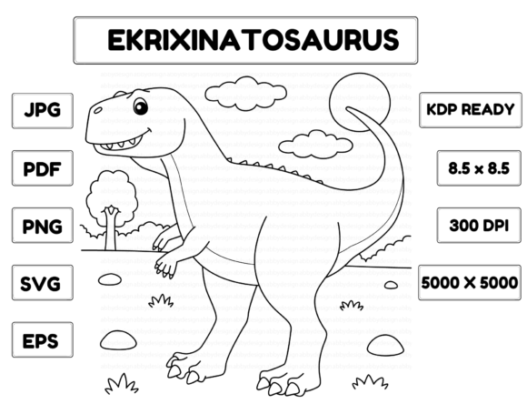A Kid-Friendly Dinosaur Graphic for Craft & Design Projects
