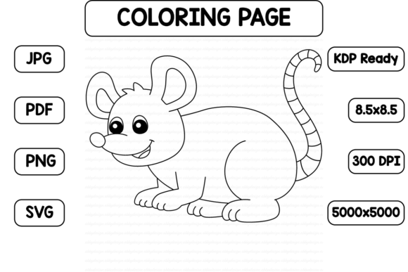 A Mouse Coloring Page as a Versatile Graphic Design Asset