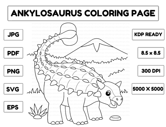 A Playful Ankylosaurus Graphic for Kids’ Product Brands
