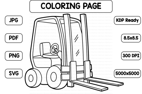 A Practical Review of a Forklift Coloring Page Graphic for Professional Projects