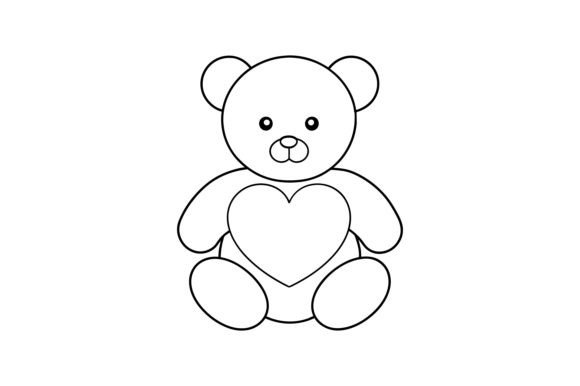 A Teddy Bear Holding a Heart for Graphics and Illustrations