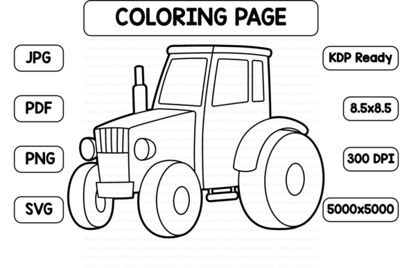 A Tractor SVG for Rustic Crafting and Coloring Pages
