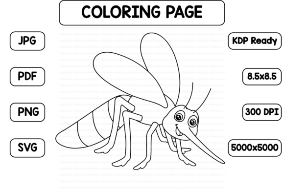 A Versatile Mosquito Graphics Asset for Content and Coloring Pages Amp