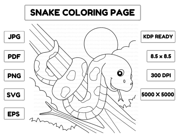 A Versatile Snake Illustration for Graphics & Coloring Pages