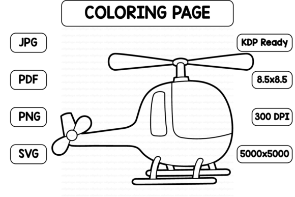 An Illustrator's Review: Helicopter Coloring Page Isolated as a Graphic Design Asset