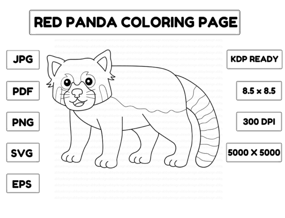 Design Review: Red Panda Coloring Page for Embroidery Projects