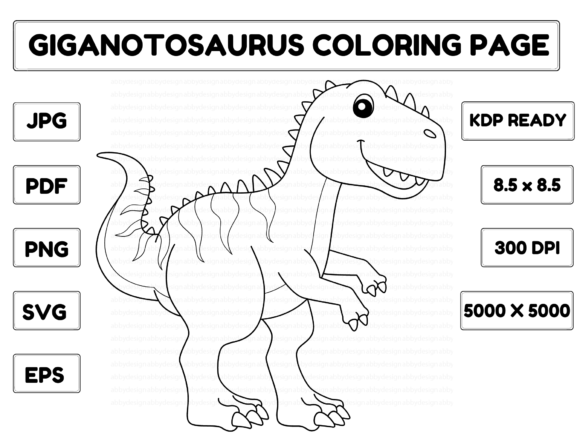 Evaluating the Giganotosaurus Coloring Page: A Graphics Asset for Sellers