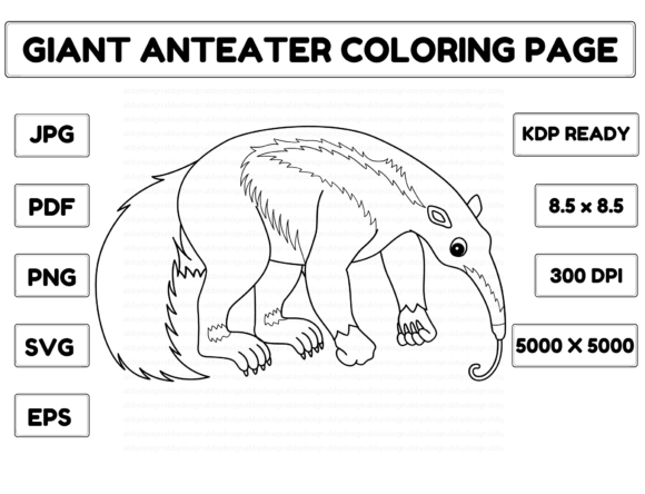 Giant Anteater Coloring Page: Graphics for Creative Publishing
