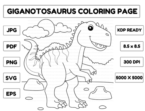 Giganotosaurus Coloring Page Graphics for Kids