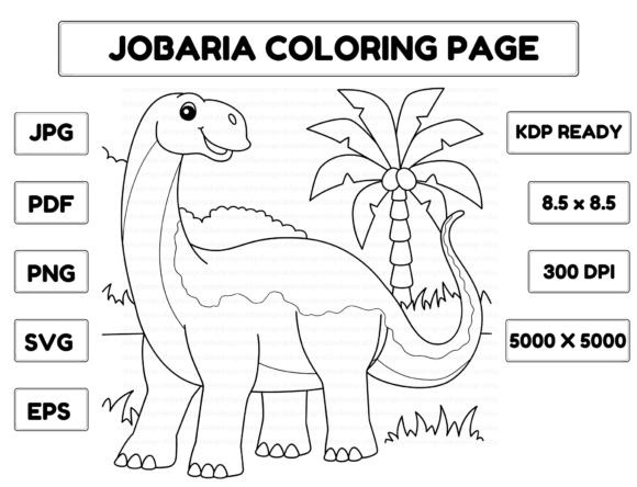Jobaria Coloring Page Graphics for Product Bundles