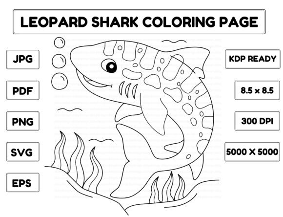 Leopard Shark Coloring Page Graphics for Creative Branding