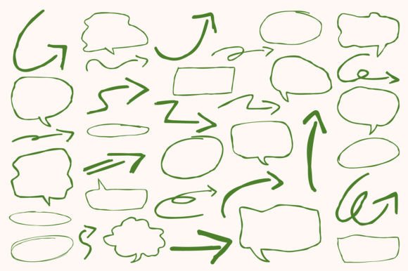 Modern Shape and Arrow Outline Graphics for Illustrations