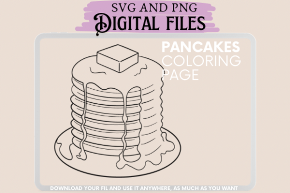 Pancakes Coloring Page: A Versatile Graphics Asset for Creative Businesses