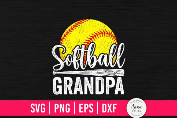 Softball Grandpa: A Warm Graphic for Print Templates and Marketing