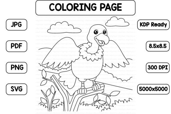Testing a Vulture Coloring Page Design for Commercial Digital Products